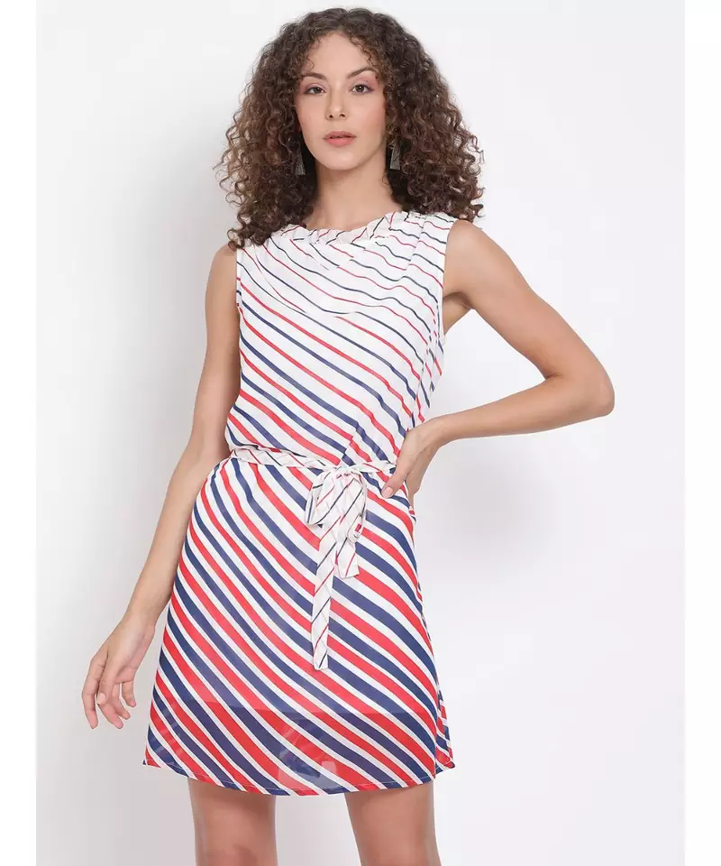 printed Multicolor Polyester   Dress