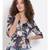 printed blue Polyester   Top