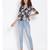printed blue Polyester   Top