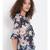 printed blue Polyester   Top