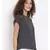 printed Black Polyester   Top