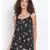 printed Black Polyester   Top