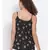 printed Black Polyester   Top