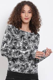 printed Black Cotton   TOP