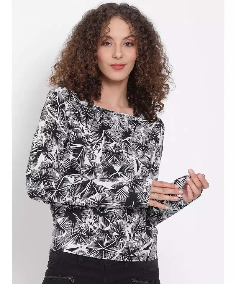 printed Black Cotton   TOP