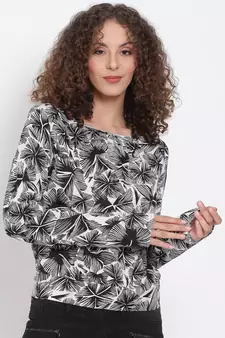 printed Black Cotton   TOP