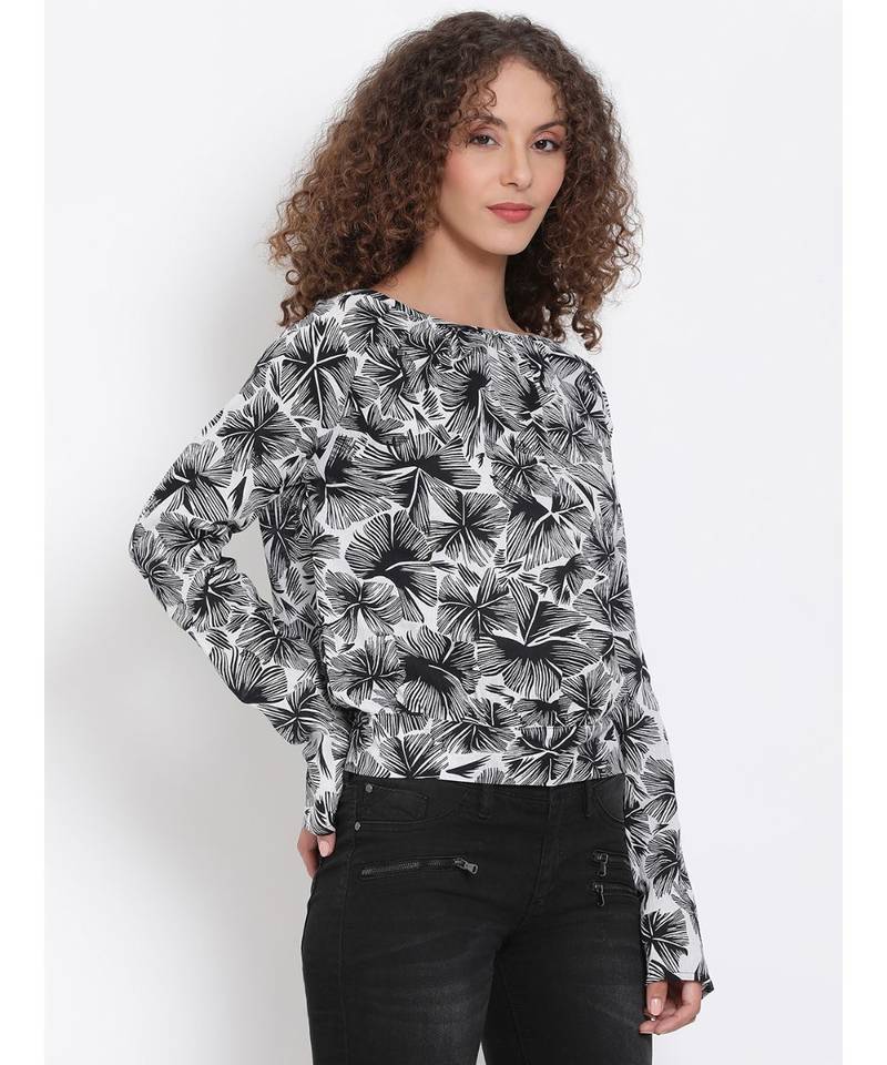 printed Black Cotton   TOP