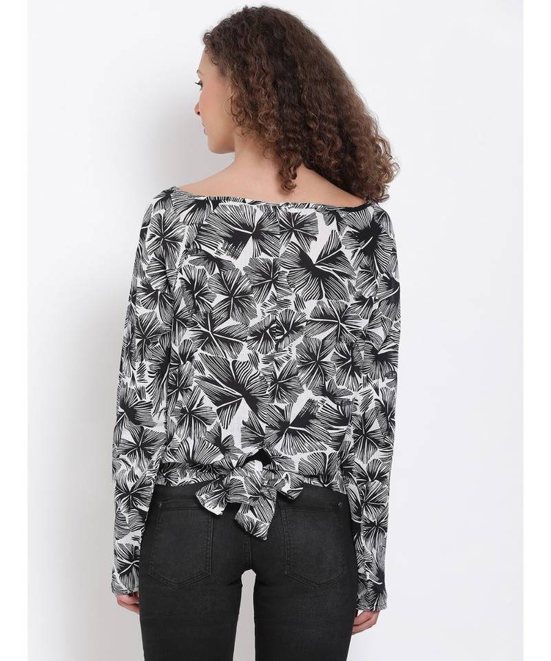 printed Black Cotton   TOP