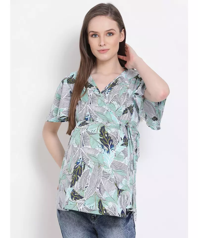 printed Multicolor Polyester   M Top
