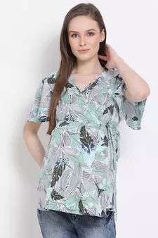 printed Multicolor Polyester   M Top