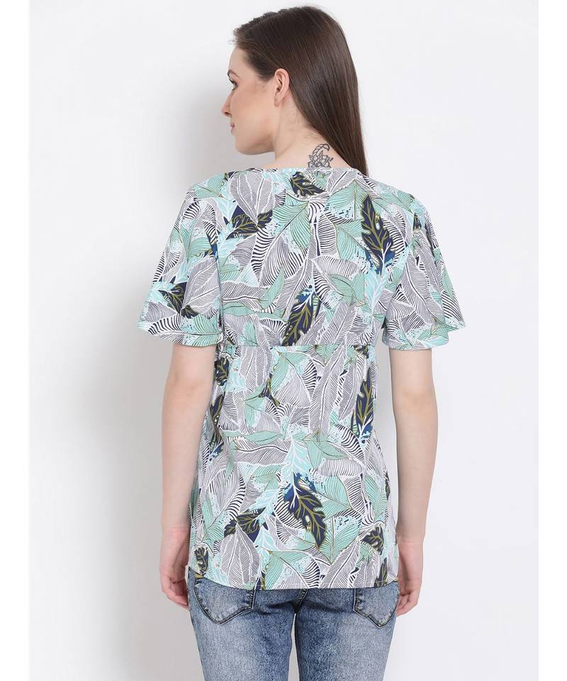 printed Multicolor Polyester   M Top