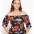 printed Black Polyester   Top