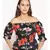 printed Black Polyester   Top