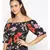 printed Black Polyester   Top