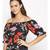 printed Black Polyester   Top
