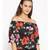 printed Black Polyester   Top