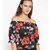 printed Black Polyester   Top