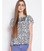 printed White Viscose   Top