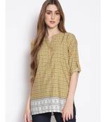 printed Yellow Polyester   Tunic