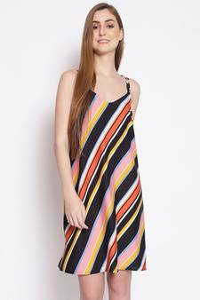 printed Multicolor Polyester   Dress