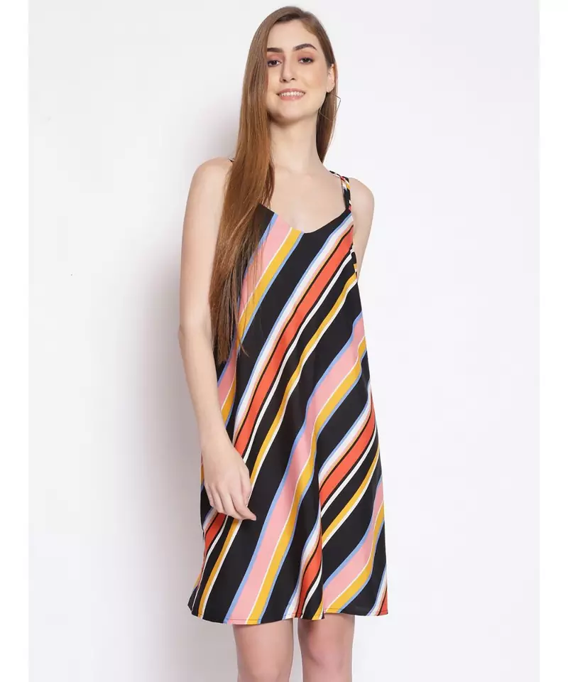 printed Multicolor Polyester   Dress