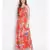 printed Red Polyester   Dress