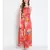 printed Red Polyester   Dress