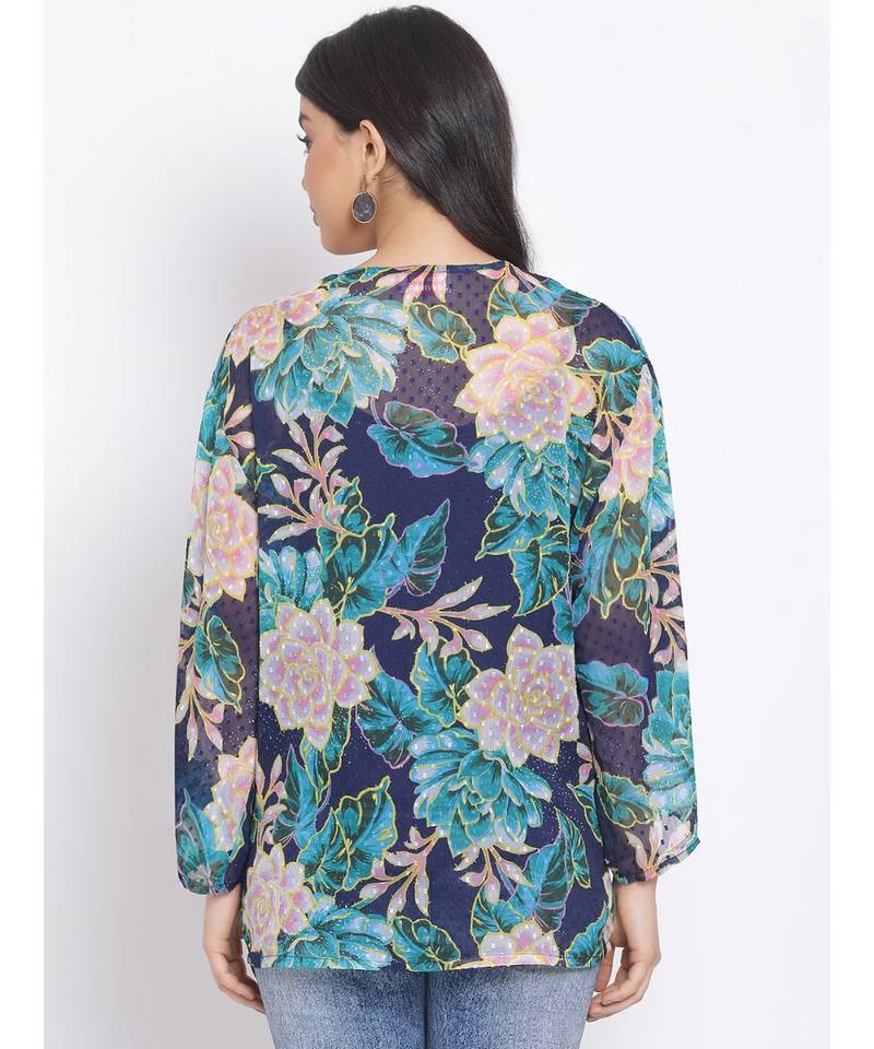 printed Multicolor Polyester   Shrug