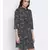 printed Black Polyester   Dress