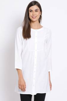 plain White Cotton   Tunic