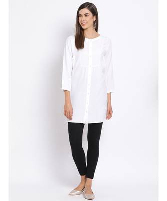 plain White Cotton   Tunic 2
