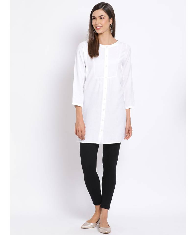 plain White Cotton   Tunic
