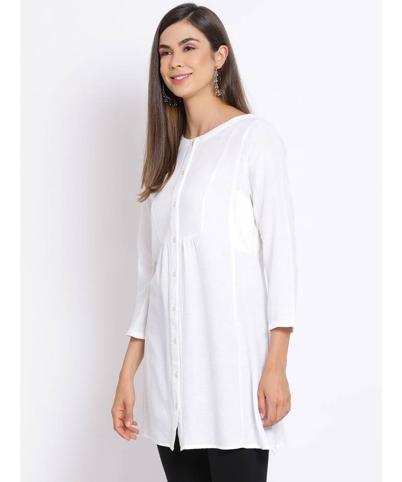 plain White Cotton   Tunic