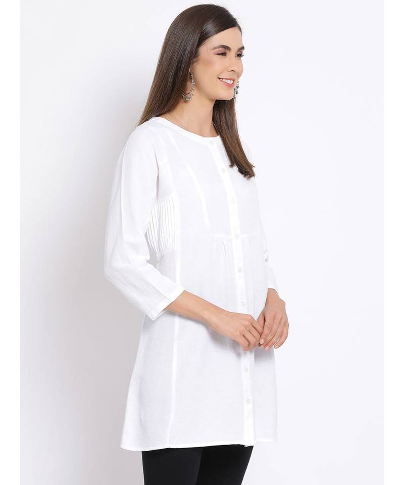 plain White Cotton   Tunic