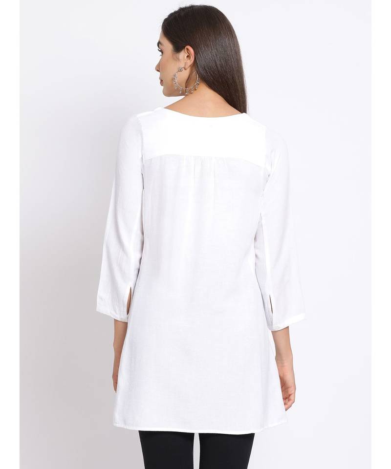 plain White Cotton   Tunic