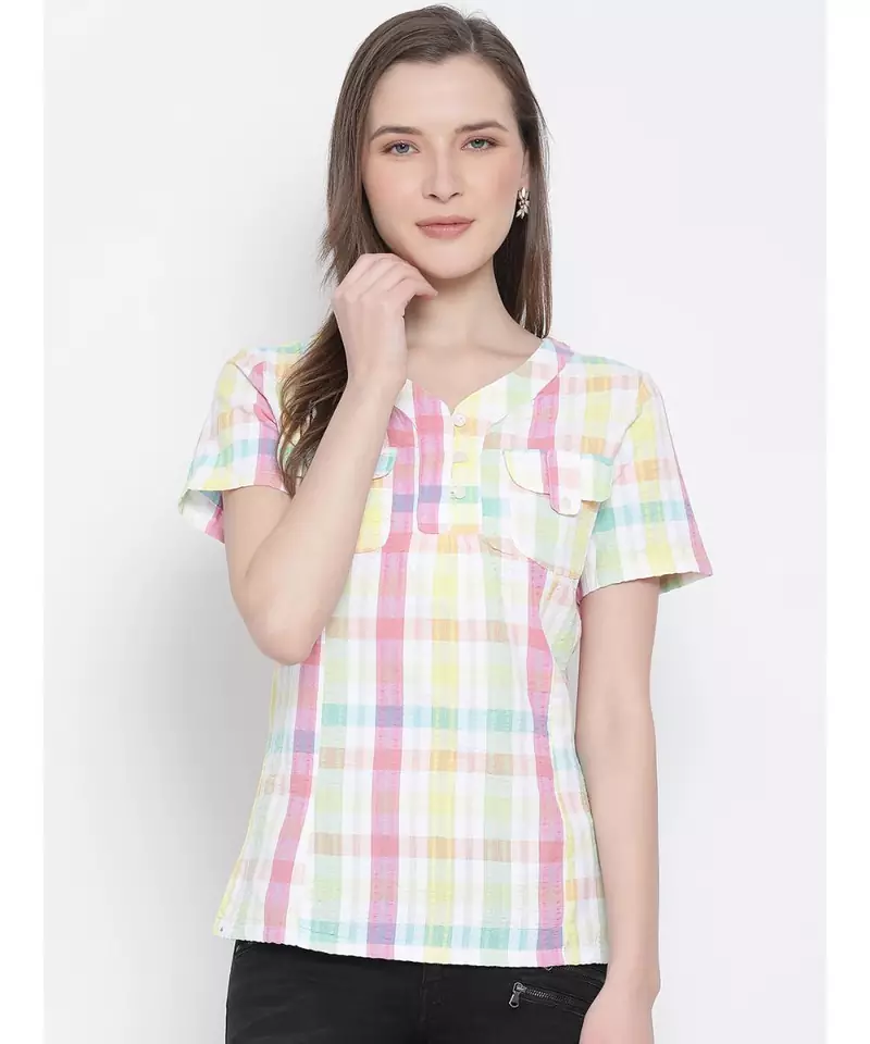 printed Multicolor Cotton   Top