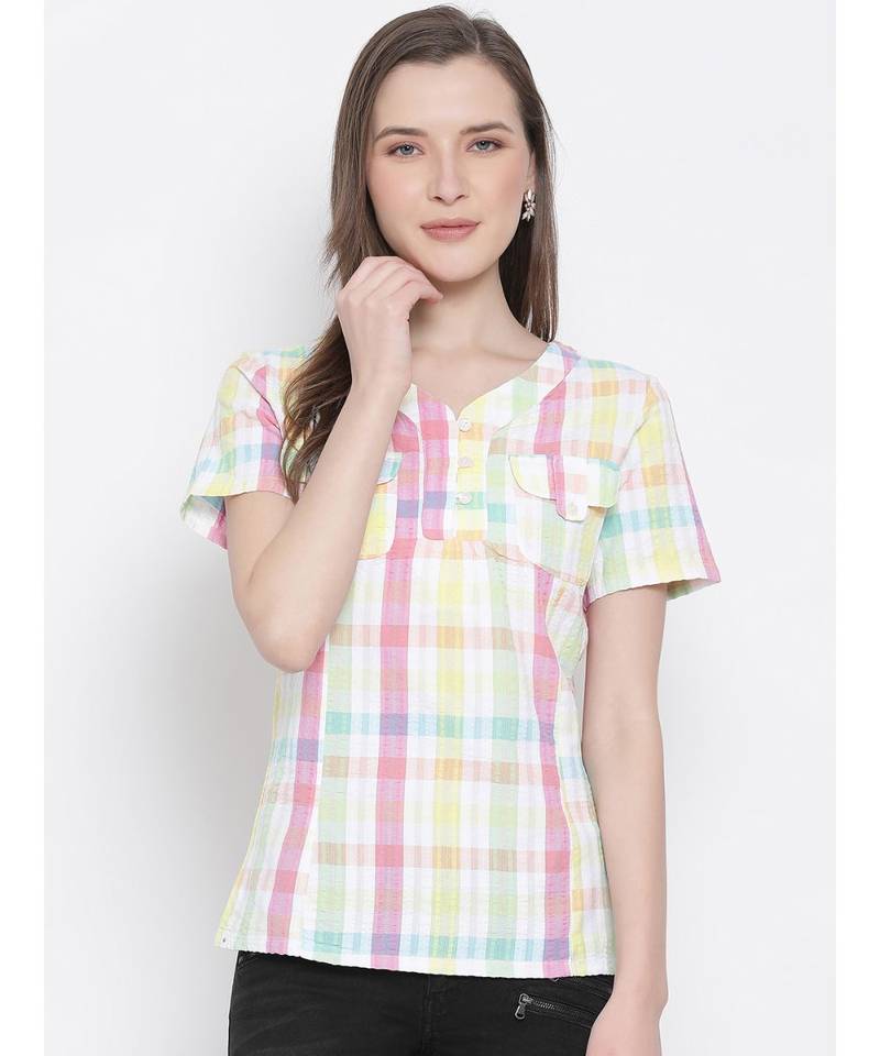 printed Multicolor Cotton   Top