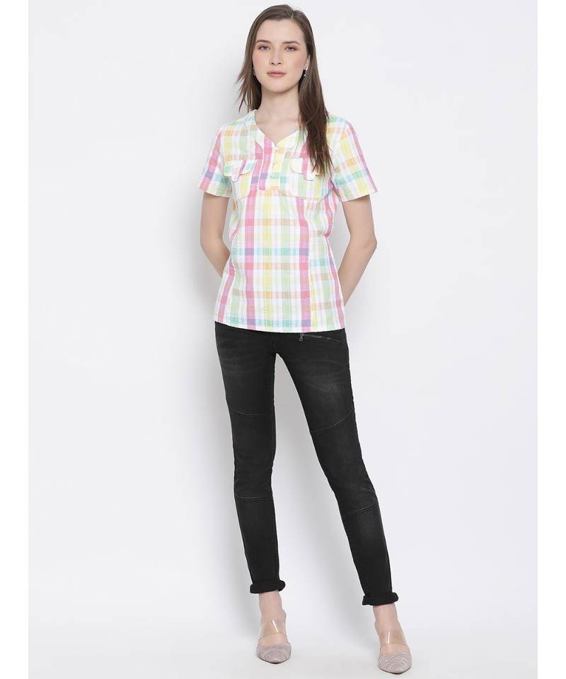 printed Multicolor Cotton   Top