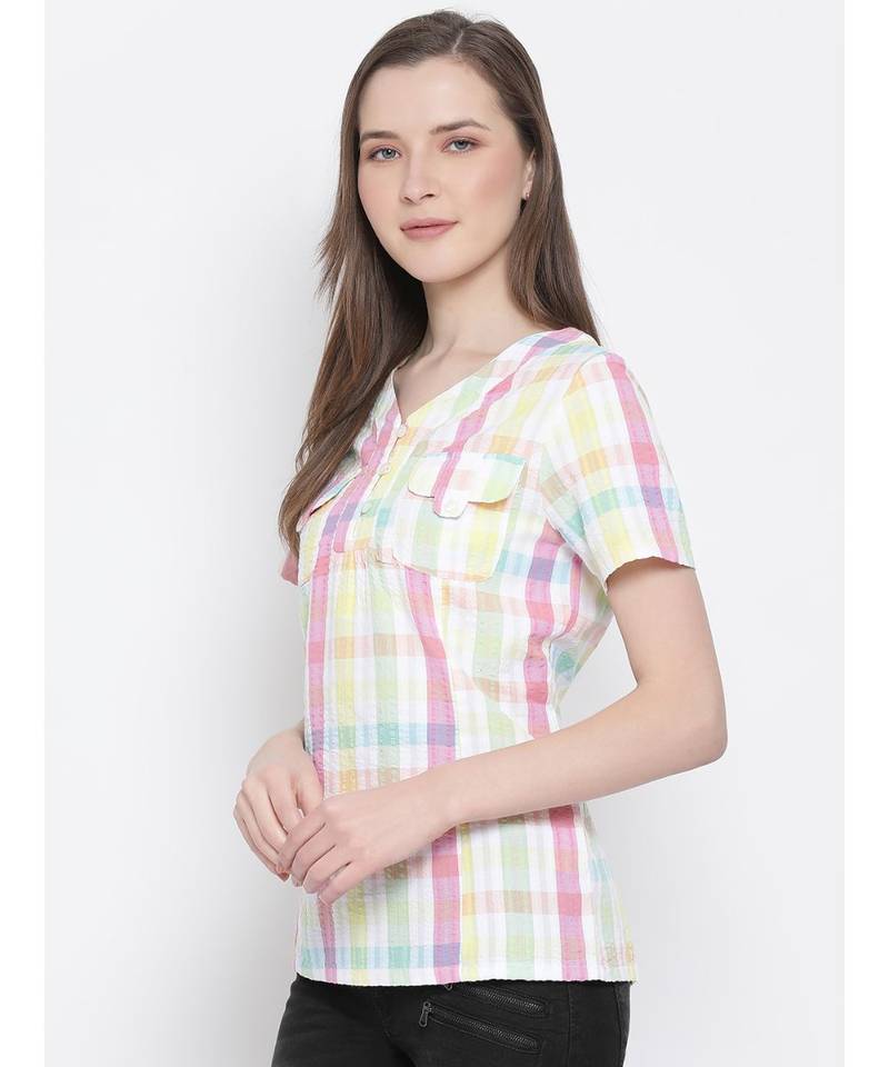 printed Multicolor Cotton   Top