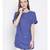 embroidered blue Polyester   Top