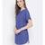 embroidered blue Polyester   Top