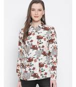 printed Beige Viscose   Shirt