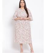 printed White Polyester   Dress