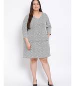 printed White Polyester   Dress