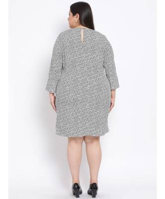 printed White Polyester   Dress 4