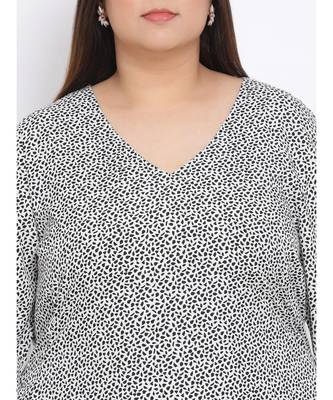 printed White Polyester   Dress 5