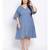 printed Blue Polyester   Dress