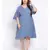 printed Blue Polyester   Dress
