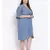 printed Blue Polyester   Dress