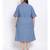 printed Blue Polyester   Dress